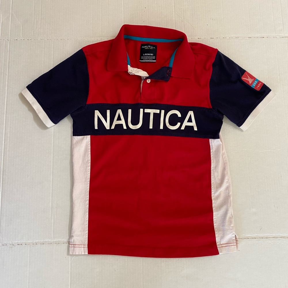 Nautica Boys Size 14/16 Short-Sleeve Polo